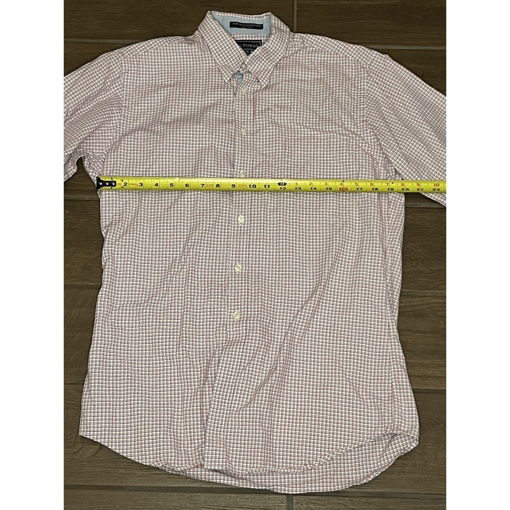 Paul Frederick Dress Shirt Men's 16-33 Red/Blue Button-up Finest two ply cotton - Picture 3 of 5